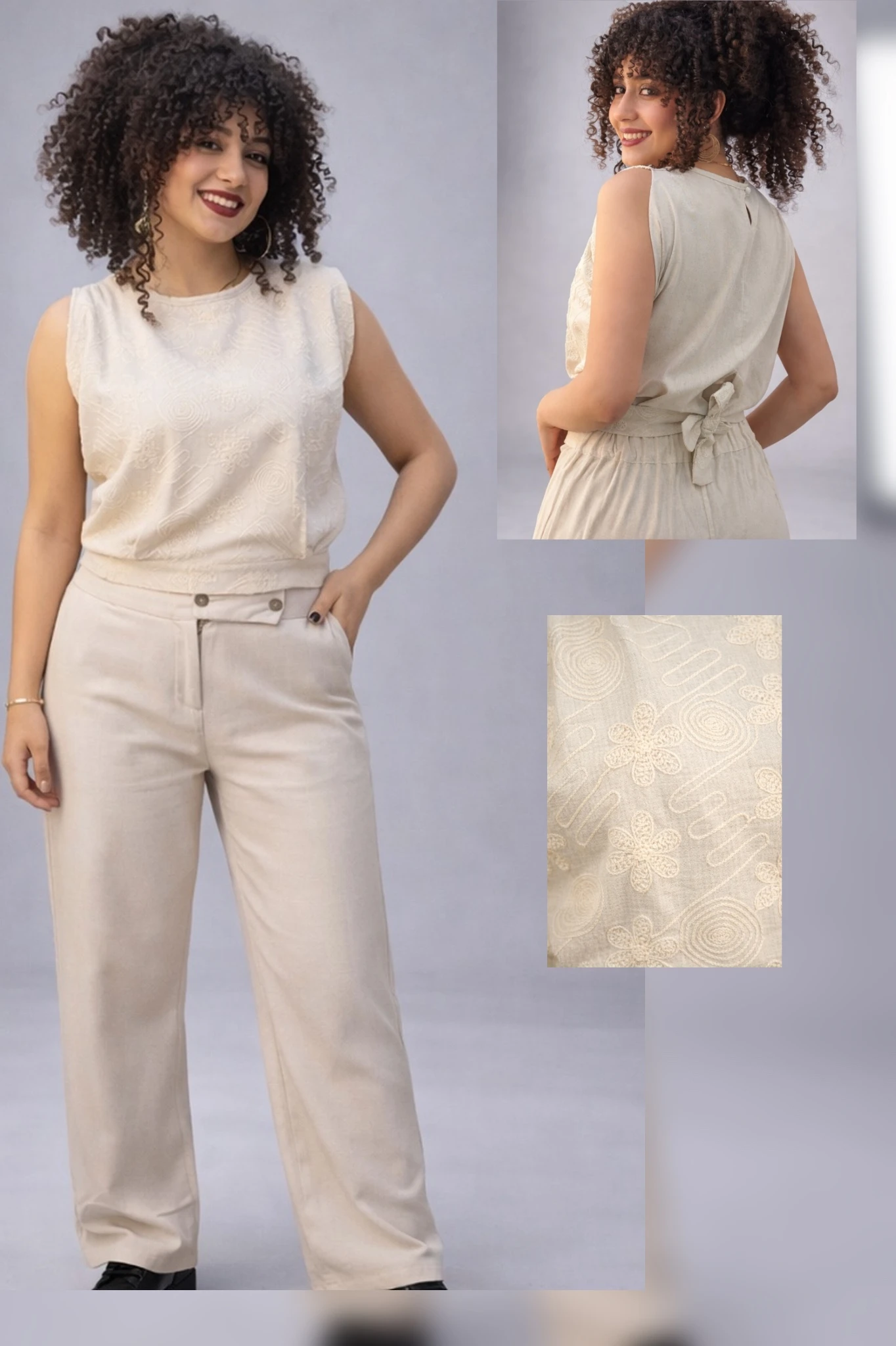 Linen sleeveless blouse