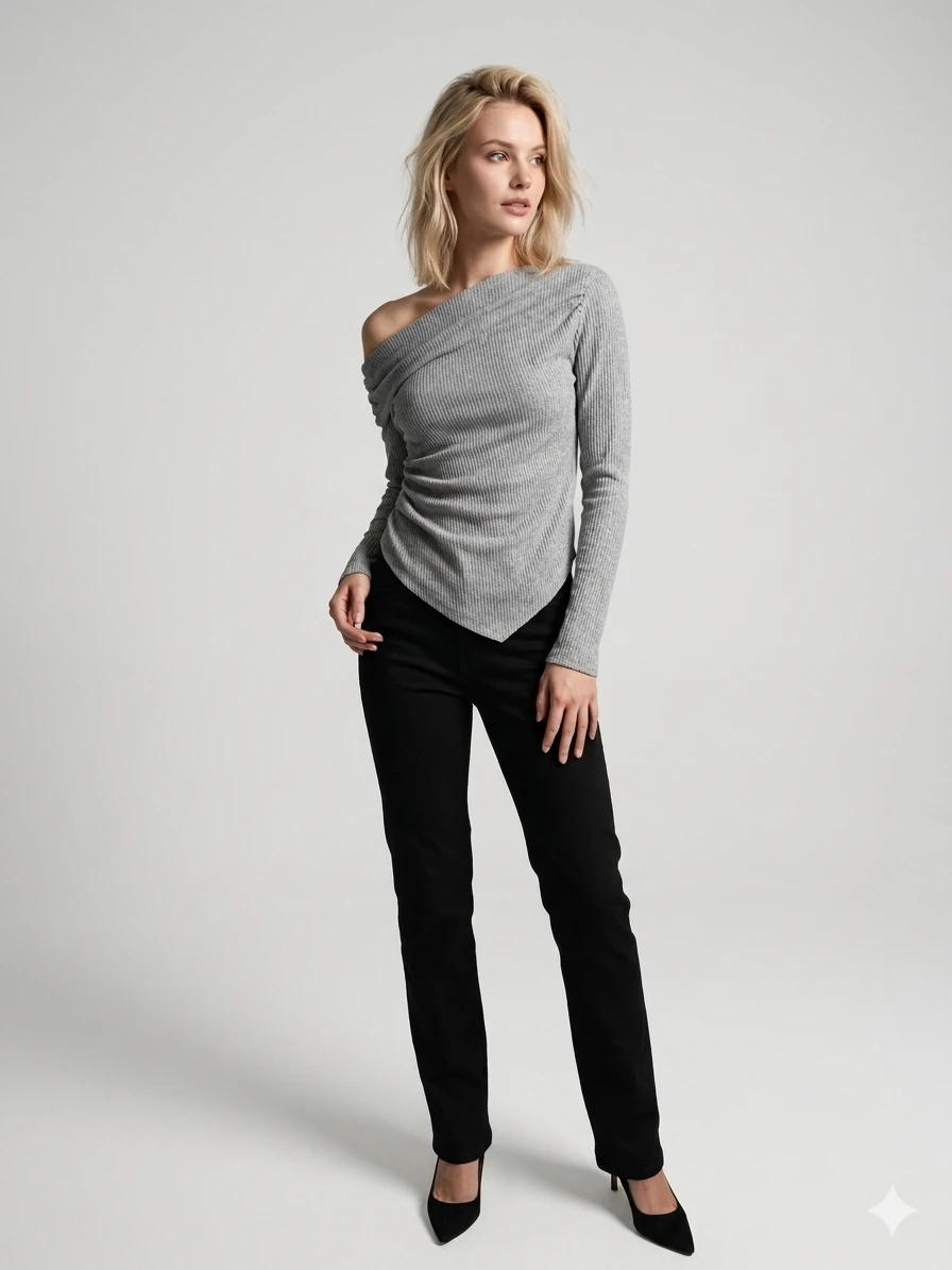 Soft ribbed knit top